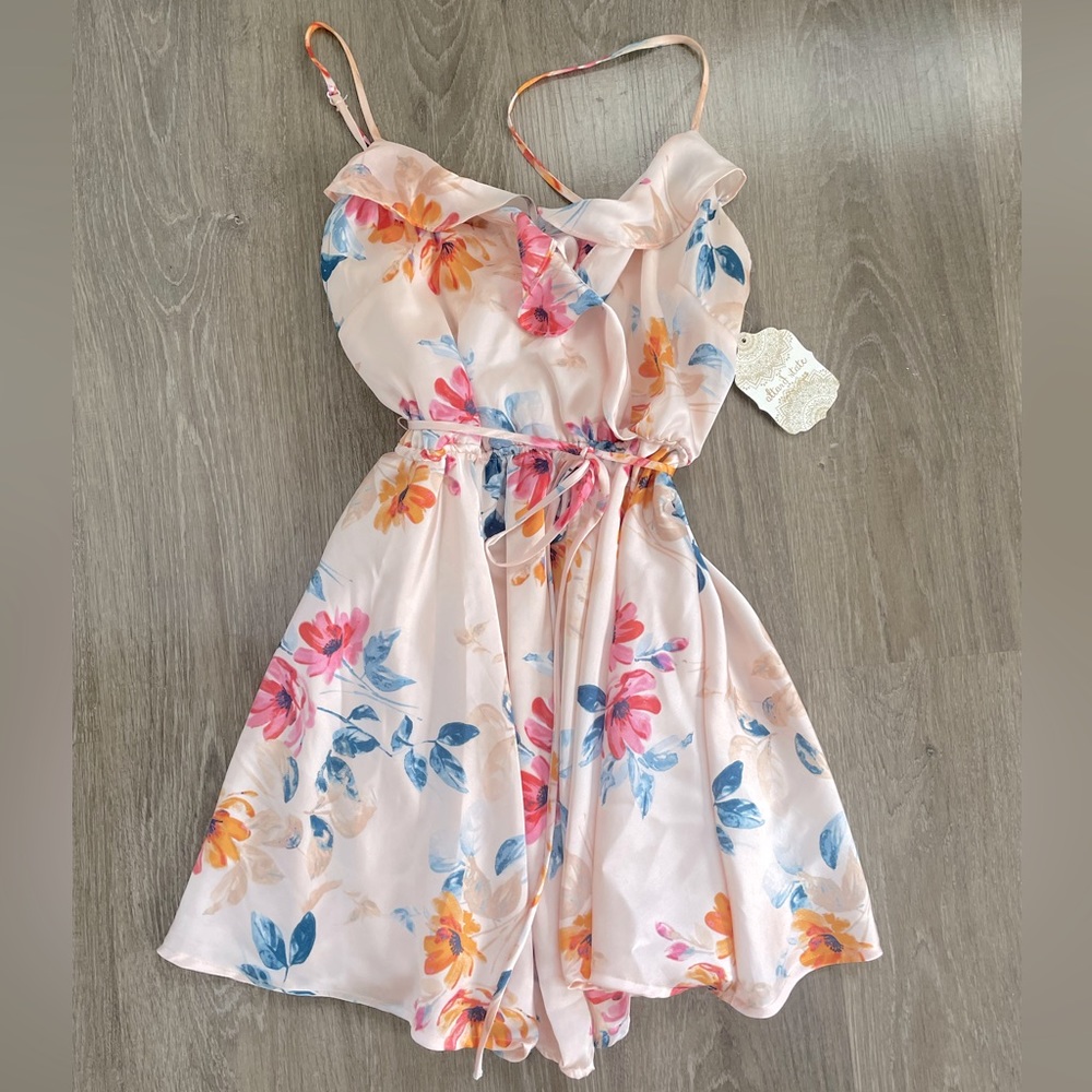 Altar'd State Peach Floral Flowy Dress